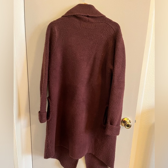 Pink Martini The Oversized Long Stockport Jacket Dark Purple fits LARGE (XXS) - Picture 5 of 9